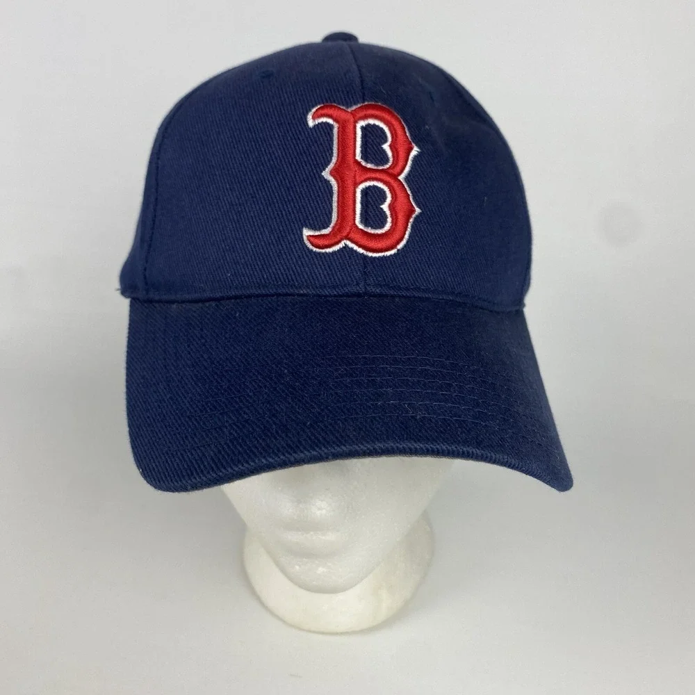 VTG Boston Red Sox Hat Navy Blue Baseball Strapback‎ MLB Genuine Merchandise